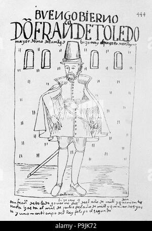 Francisco de Toledo, virrey del Perú (1568-1581), Ilustración apareció en la obra 'Nueva Crónic...