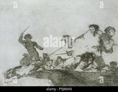Los desastres de la guerra, una serie de grabados de Francisco de Goya (1746-1828), la placa 29: 'Lo merecí... Foto de stock