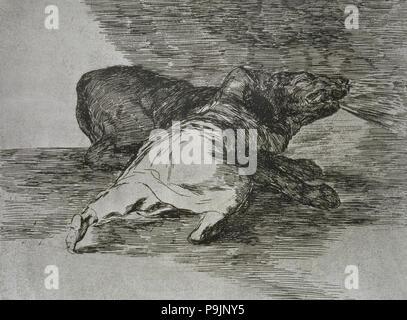 Los desastres de la guerra, una serie de grabados de Francisco de Goya (1746-1828), la placa 40: 'algún par… Foto de stock
