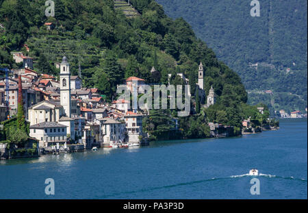 Verano vistas del Lago de Como, en Lombardía. Italia Foto de stock