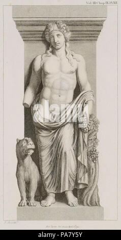 28 Bacchus, con un tigre ver las Bacantes de Eurípides - Stuart James &Amp; Nicholas Revett - 1794 Foto de stock
