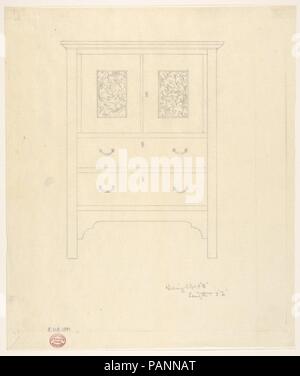 Esquema de "lino assafras Press'. Artista: Byrdcliffe Colonia de Artes y Oficios (Americano, 1902-1915); Ralph Radcliffe Whitehead (American (nacido en Inglaterra), Yorkshire 1854-1929 en Santa Bárbara, California). Dimensiones: hoja: 10 11/16 x 9 3/16 in. (27,2 x 23,3 cm). Fecha: 1904. Inspirado por las ideas del Movimiento de artes y oficios, el británico Ralph Whitehead, quien había estudiado bajo John Ruskin en Oxford, procuró establecer su propio ideal, autosuficiente comunidad de arte en los Estados Unidos. Tras un experimento fallido en Oregón, en 1902 fundó la colonia de Artes y Artesanías Byrdcliffe derecho
