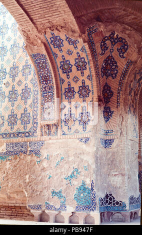 Detalle de la azulejería, la Mezquita Azul, Masjid-i Muzaffariya, Tabriz, Irán