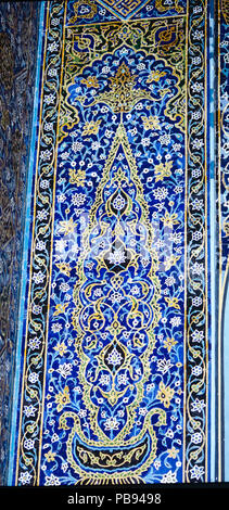 Detalle de la azulejería, la Mezquita Azul, Masjid-i Muzaffariya, Tabriz, Irán