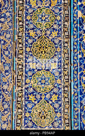 Detalle de la azulejería, la Mezquita Azul, Masjid-i Muzaffariya, Tabriz, Irán