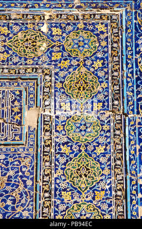 Detalle de la azulejería, la Mezquita Azul, Masjid-i Muzaffariya, Tabriz, Irán