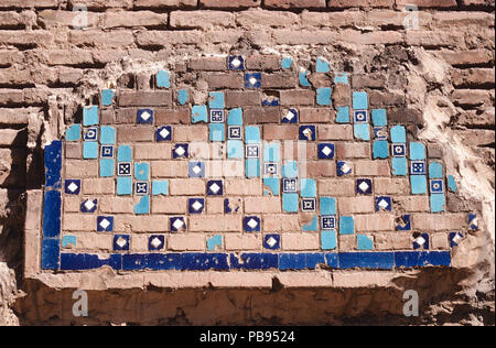 Detalle de la azulejería, la Mezquita Azul, Masjid-i Muzaffariya, Tabriz, Irán