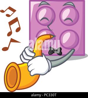 trompeta instrumento juguete objeto para niños pequeños para jugar, dibujo  de dibujos animados de estilo plano vector Imagen Vector de stock - Alamy