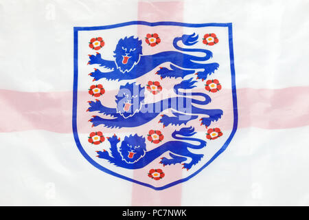 Bandera del equipo de Inglaterra, tres leones Fotografía de stock - Alamy