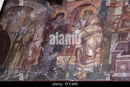 47 pinturas en la Iglesia de la Theotókos Peribleptos de Ohrid 0249 Foto de stock