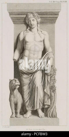 67 Bacchus, con un tigre ver las Bacantes de Eurípides - Stuart James &Amp; Nicholas Revett - 1794 Foto de stock