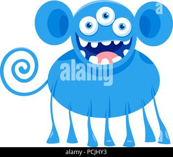 Sorrindo Azul Alienígena Plana Desenho Animado Ilustração Vetorial Criatura  Fantástica imagem vetorial de TheImg© 349737964