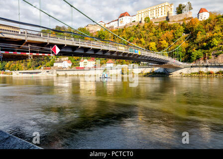 Vistas del Danubio, Veste Oberhaus, museo, castillo, Passau, Baja Baviera, Baviera, Alemania, Europa