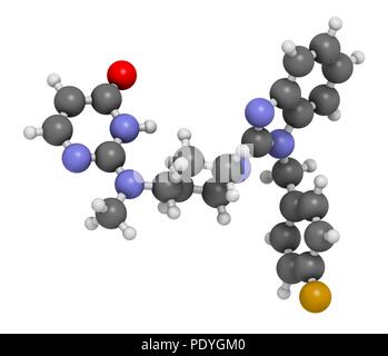 Mizolastina antihistamina molécula de fármaco, ilustración Fotografía