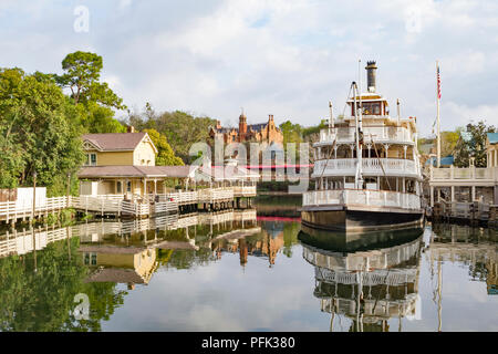 Liberty Belle barco fluvial en Liberty Square, Magic Kingdom, Walt Disney World, Orlando, Florida. Foto de stock