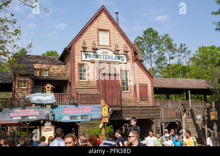 La entrada a Splash Mountain en Frontierland, Magic Kingdom, Walt Disney World, Orlando, Florida. Foto de stock