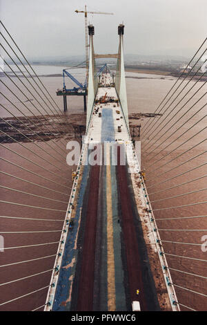 Severn Crossing en construcción 2º de diciembre de 1995 Foto de stock