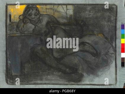 Autor Alfons Mucha 24.7.1860-14.7.1939 - La llamada absint Studie zeny.