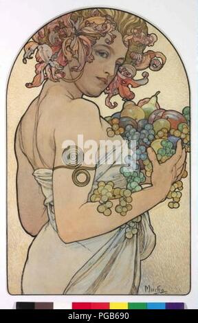 Autor Alfons Mucha 24.7.1860-14.7.1939 - Alegorie Podzimu.