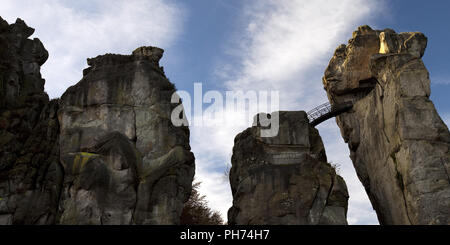Externsteine, formaciones rocosas de arenisca, Alemania Foto de stock