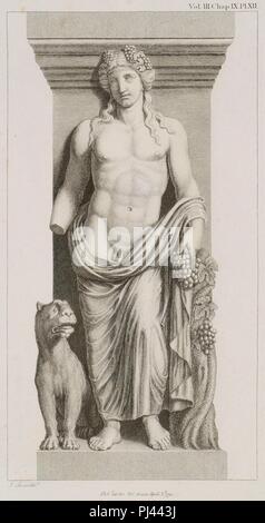 Bacchus, con un tigre ver las Bacantes de Eurípides - James Stuart y Nicholas Revett - 1794. Foto de stock