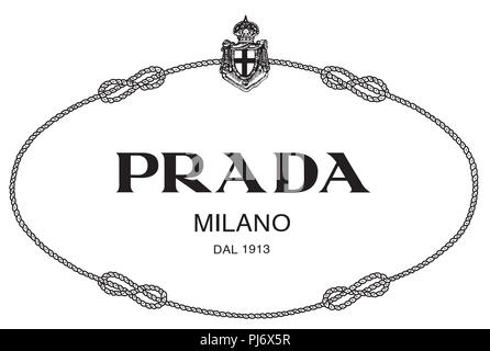 PRADA milano logotipo de de lujo de moda Italia ropa ilustración de stock - Alamy