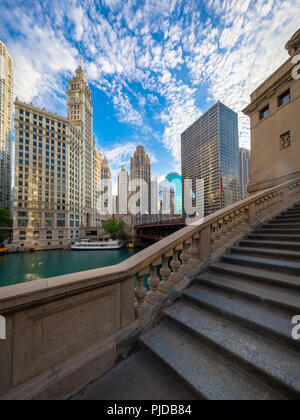 Chicago, una ciudad en el estado norteamericano de Illinois, es la tercera ciudad más poblada de los Estados Unidos. Foto de stock