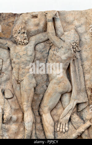 Los relieves del Sebasteion Imperial en Afrodisia antigua ciudad ,Geyre,Aydin, Turquía Foto de stock
