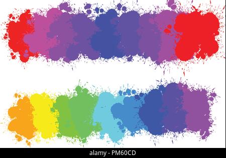 Gradiente de colores dibujados a mano de las salpicaduras. Antecedentes vectoriales para impresión colorida decoración. Espacio de color CMYK.