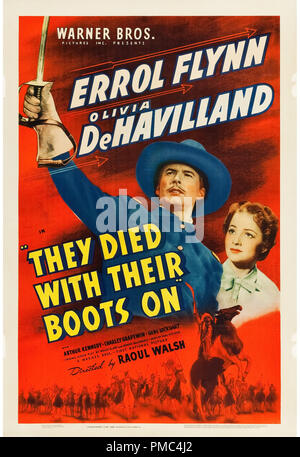 Errol Flynn, Olivia DeHavilland, morían con sus botas (Warner Brothers, 1941). Póster de referencia archivo # 33595 803tha Foto de stock