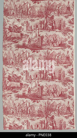Jeanne d'Arc. Fecha/período: 1817. Textil. Medio: algodón . Técnica: Impreso por grabado de ligamento tafetán. Autor: Hartmann et Fils Manufactory.