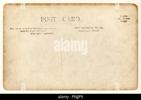 Reverso de la postal eduardiana, alrededor de 1904, no utilizada postalmente, U.K. Foto de stock