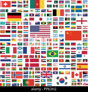 Todas las Banderas del mundo con nombres en alta calidad Imagen Vector de  stock - Alamy