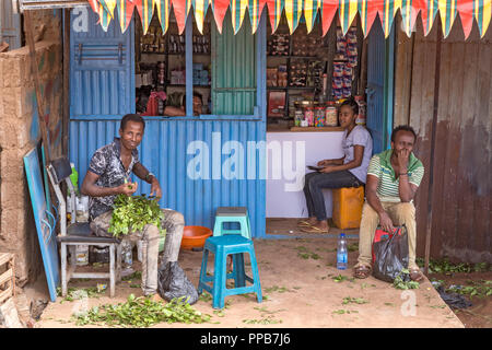 Quat/khat/catt, Dolo mercado Mena, en la región de Oromia, Etiopía Foto de stock