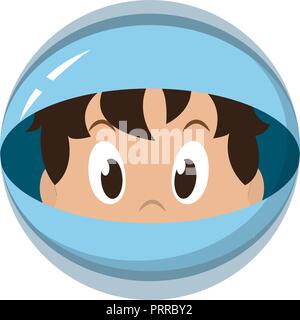 Cara de Niño astronauta Imagen Vector de stock - Alamy