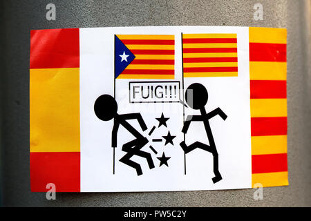  Pegatina Bandera Cataluña (España Independencia Española  Democracia) : Automotriz