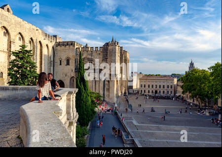 Francia. Vaucluse (84). Avignon. El Palacio de los Papas, un sitio del Patrimonio Mundial de la UNESCO Foto de stock