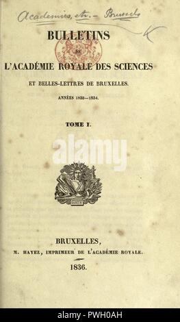 Boletines de l'Académie royale des sciences, des lettres et des beaux-arts de Belgique
