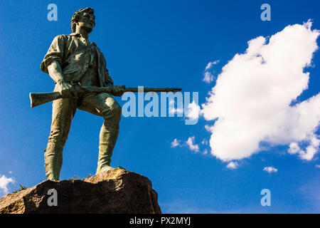 El Minuteman estatua Lexington Battle Green Lexington, Massachusetts, EE.UU.