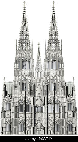 Koelner Dom, Koeln, Nordrhein-Westfalen, Deutschland, Computergrafik