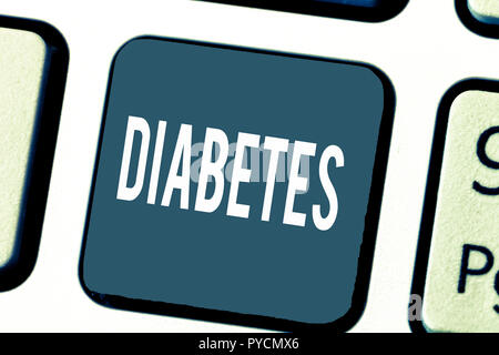 Texto de escritura de la diabetes. Concepto Significado condición médica  diagnosticada con incremento de azúcar de alto nivel Fotografía de stock -  Alamy