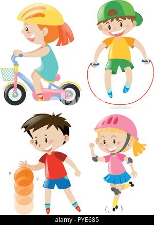 conjunto de niña haciendo diferentes tipos de deportes. 2025994 Vector en  Vecteezy