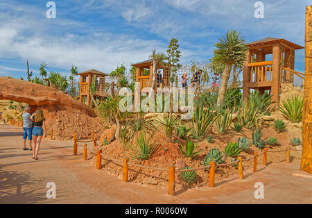 Jardín de Cactus en Croco Park, Agadir, provincia de Souss-Massa, en el sur de Marruecos, Norte de África Occidental. Foto de stock