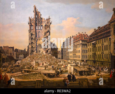 Las ruinas de la Kreuzkirche de Dresde, Bernardo Bellotto, 1765 Kunsthaus de Zurich, Zurich, Suiza, Europa Foto de stock