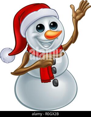 Mono muñeco de nieve con una bufanda roja y sombrero negro cilíndrico  aislado sobre fondo azul. Concepto de invierno y Navidad. Ilustración  vectorial de diseño plano Imagen Vector de stock - Alamy