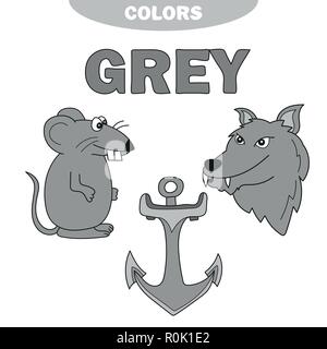 aprender el color gris - cosas que son de color gris 4568167 Vector en  Vecteezy