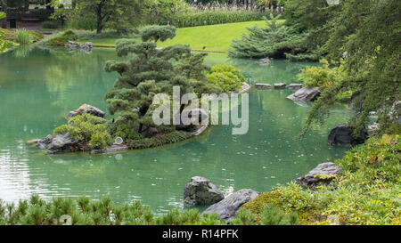Jardín japonés, el Jardín Botánico de Montreal, Canadá Foto de stock