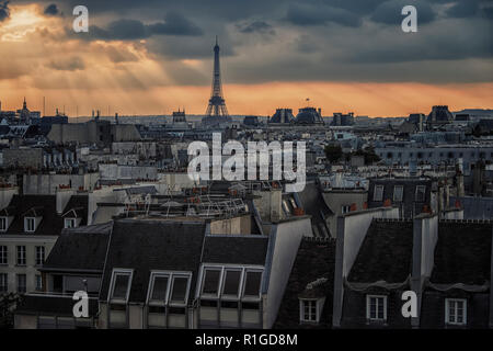 Vista de los tejados de París, Francia