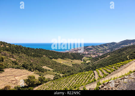 Costa Vermeille, Pirineos, Cataluña, Languedoc-Roussillon, Francia Foto de stock