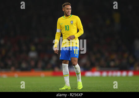 Londres, Reino Unido. El 16 de noviembre de 2018. Neymar de Brasil - Brasil v Uruguay, amistoso internacional, Emirates Stadium, Londres (Holloway) - 16 de noviembre de 2018 Crédito: Richard Calver/Alamy Live News Foto de stock